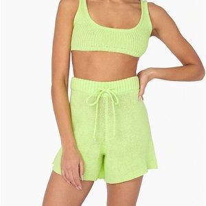 NWT WeWoreWhat 2pc Cozy Sweater Knit Set. Shorts & Bra Top